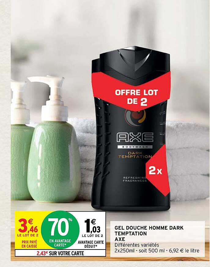 gel douche homme dark temptation axe