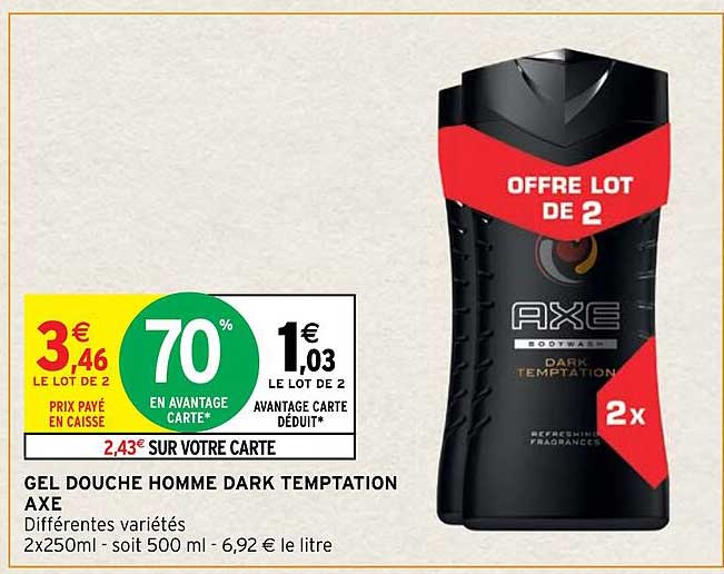 gel douche homme dark temptation axe