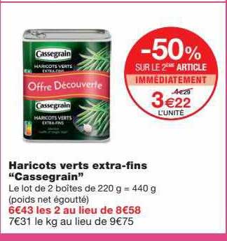 haricots verts extra-fins "cassegrain"