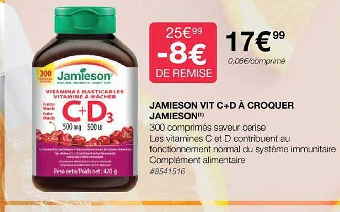 jamieson vit c+d à croquer jamieson