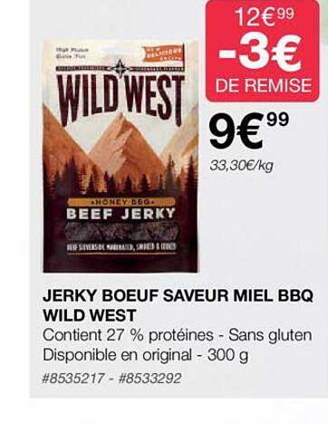 jerky boeuf saveur miel bbq wild west