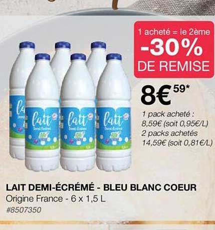 lait demi-écrémé - bleu blanc coeur