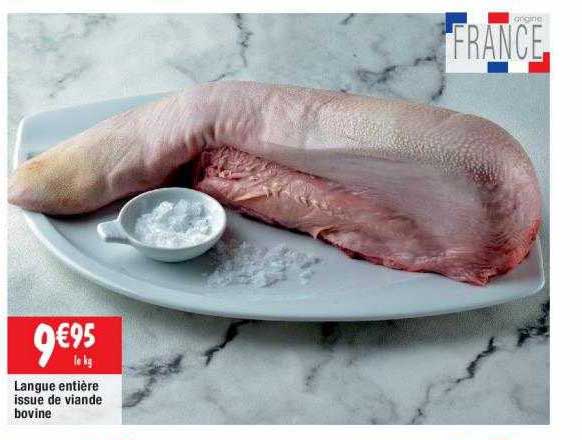 langue entière issue de viande bovine