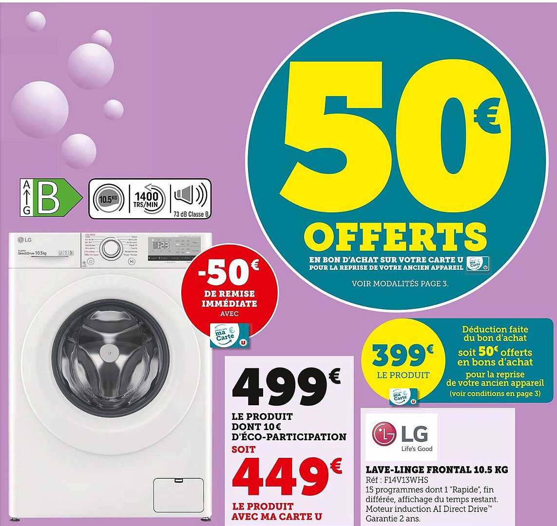 lave-linge frontal 10.5 kg