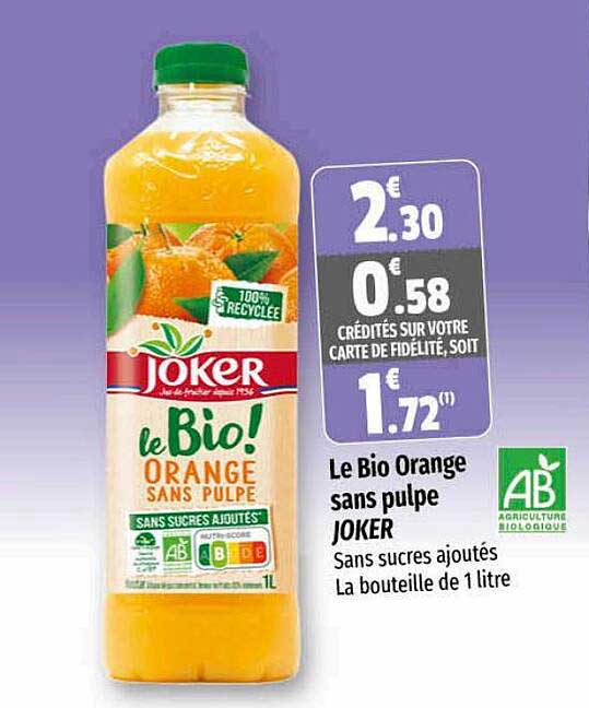Le Bio Orange Sans Pulpe Joker
