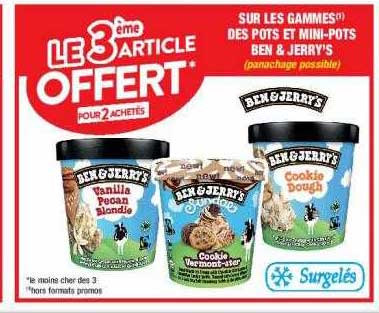 les gammes des pots et mini-pots ben & jerry's