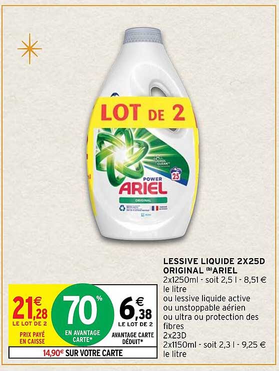 Lessive Liquide 2x25d Original Ariel