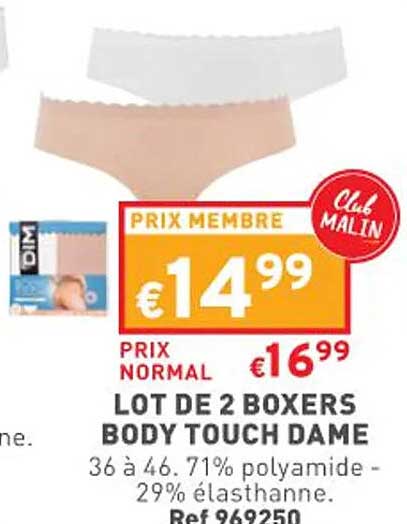 Lot De 2 Boxers Body Touch Dame
