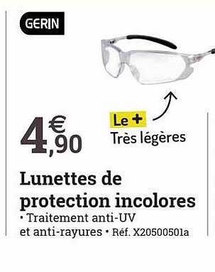 lunettes de protection incolores