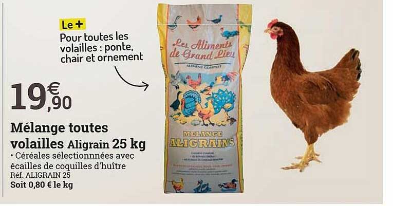 mélange toutes volailles aligrain 25 kg