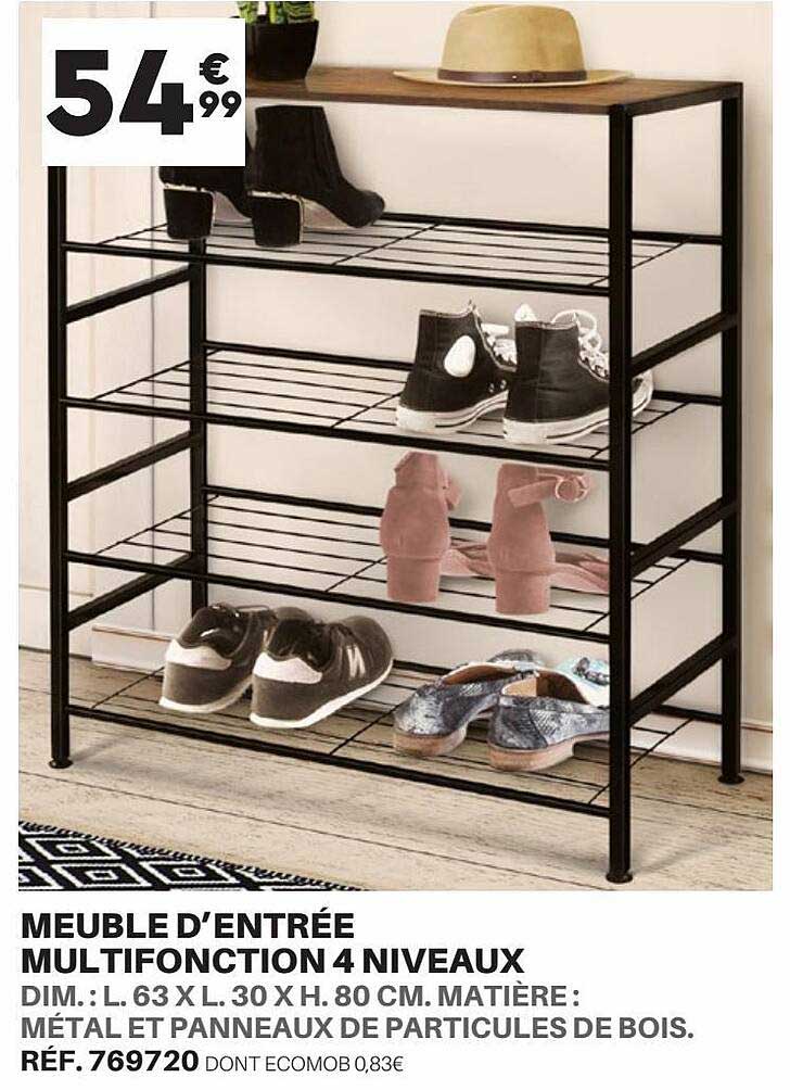 meuble d'entrée multifonction 4 niveaux