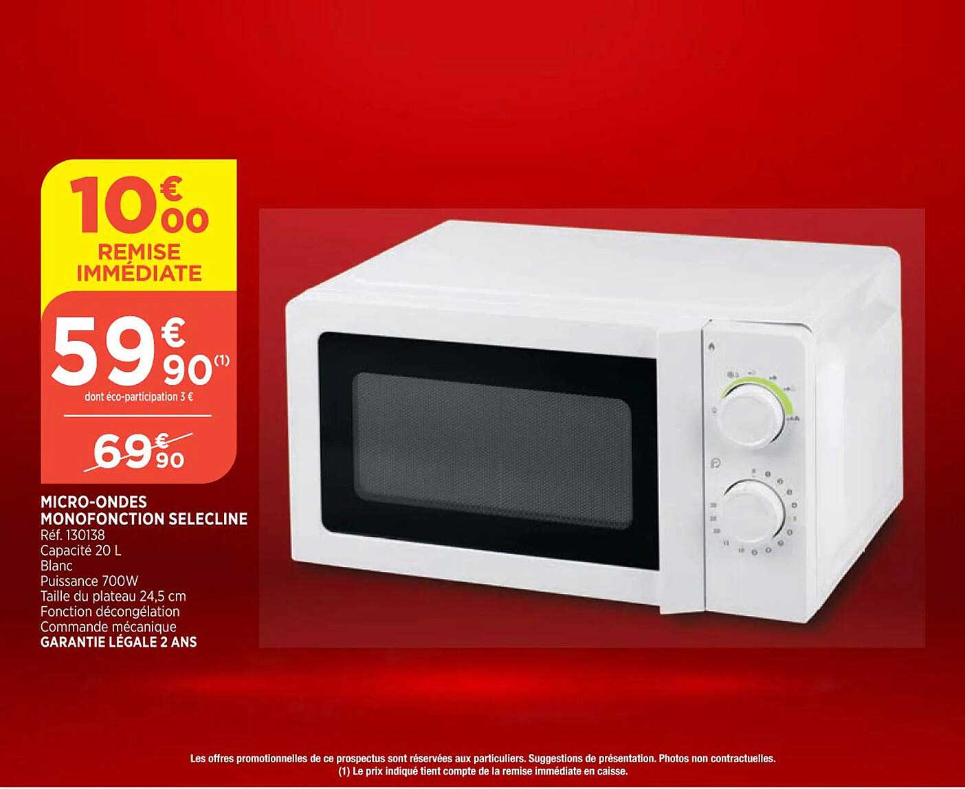 micro-ondes monofonction selecline