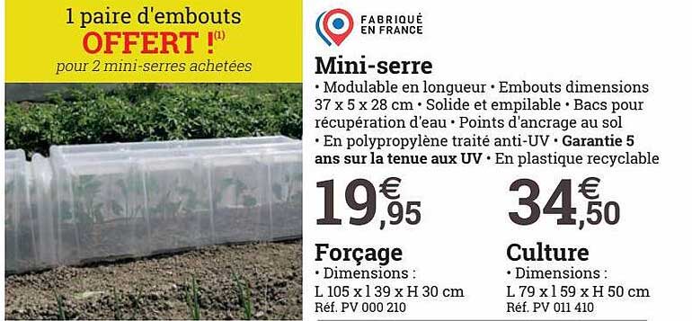 mini-serre forçage culture