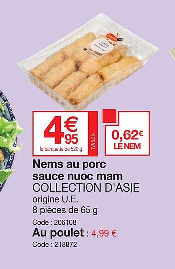 nems au porc sauce nuoc mam collection d'asie
