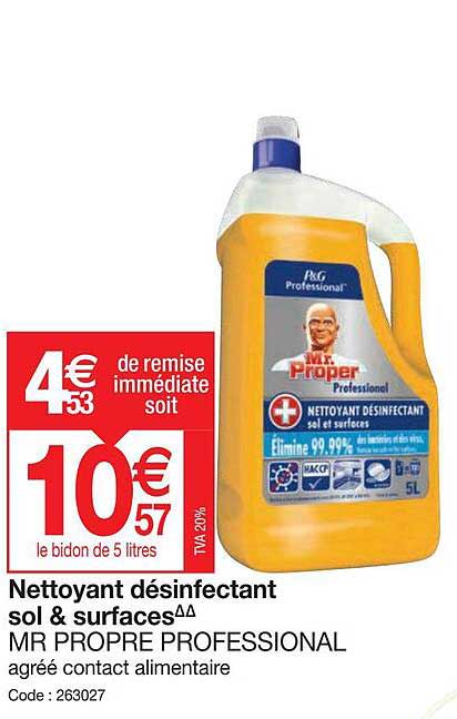 nettoyant désinfectant sol & surfaces mr propre professional