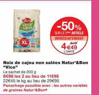 noix de cajou non salées natur' & bon "vico"