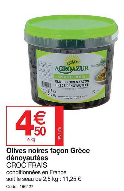olives noires façon grèce dénoyautées