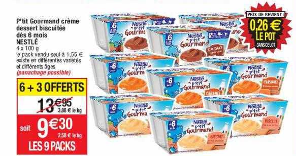 P'tit Gourmand Crème Dessert Biscuitée Dès 6 Mois Nestlé