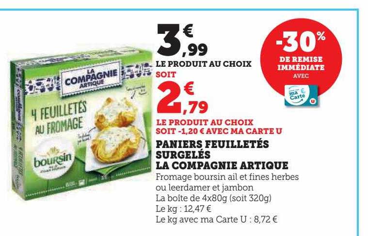 panier feuilletés surgelés la compagnie artique