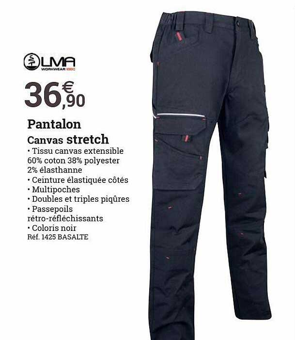 pantalon canvas stretch lma