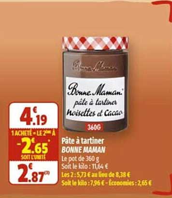 pâte à tartiner bonne maman