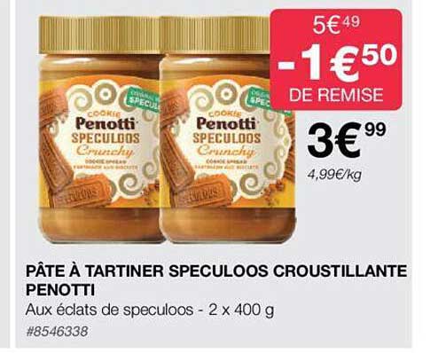 pâte à tartiner speculoos croustillante penotti