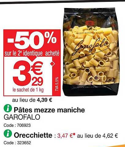 pâtes mezze maniche garofalo, orecchiette