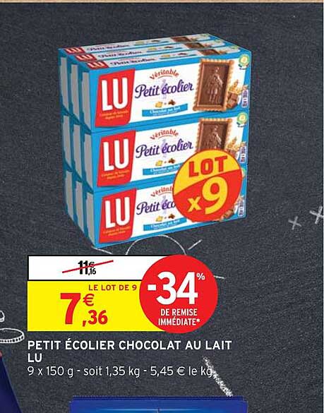 petit écolier chocolat au lai lu