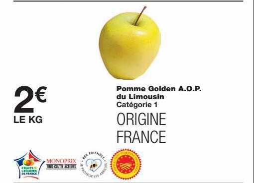pomme golden a.o.p. du limousin