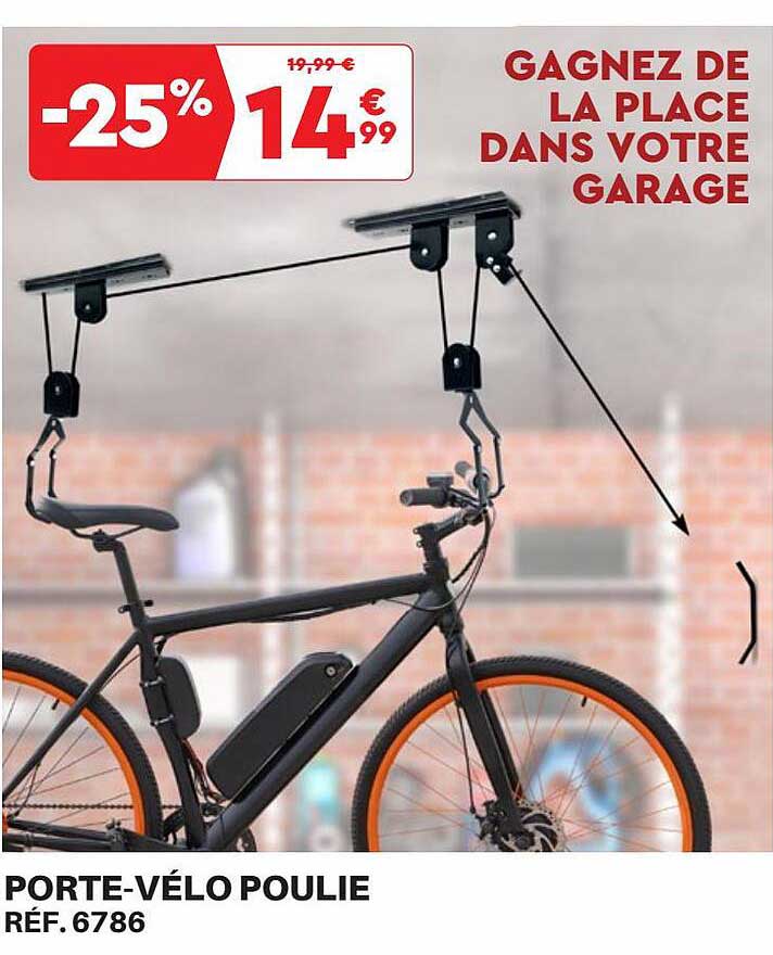 porte-vélo poulie