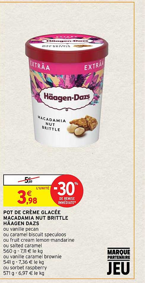 pot de crème glacée macadamia nut brittle häagen dazs