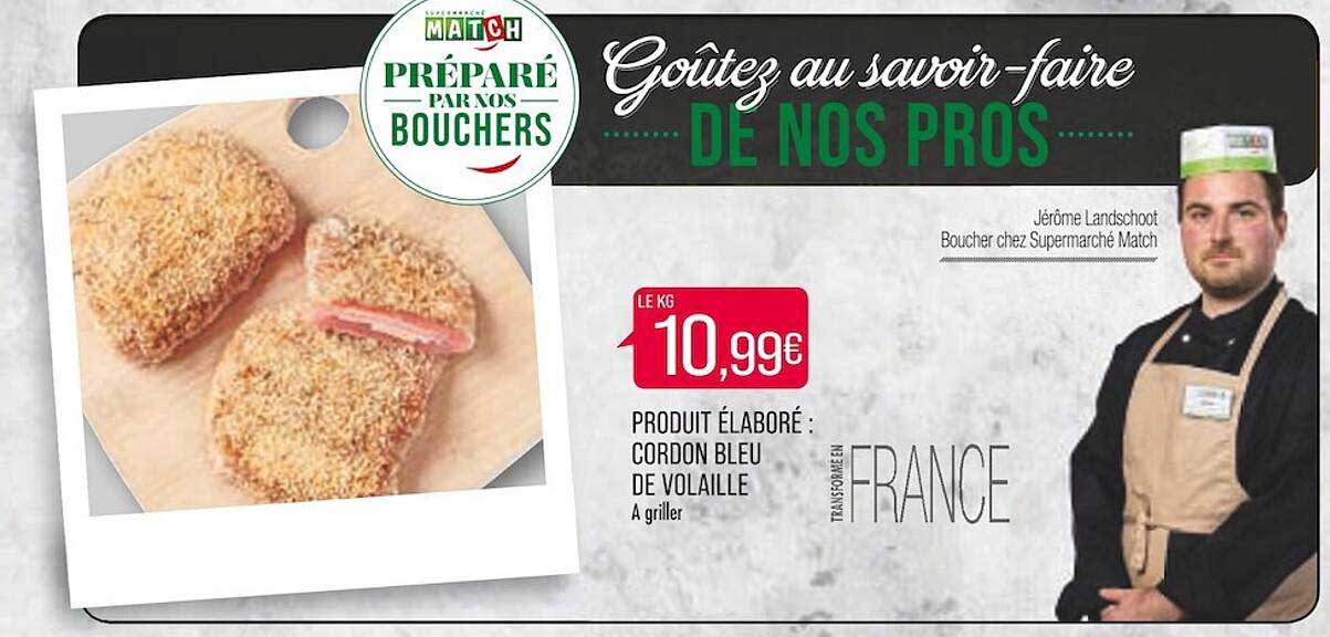 Produit élaboré : Cordon Bleu De Volaille