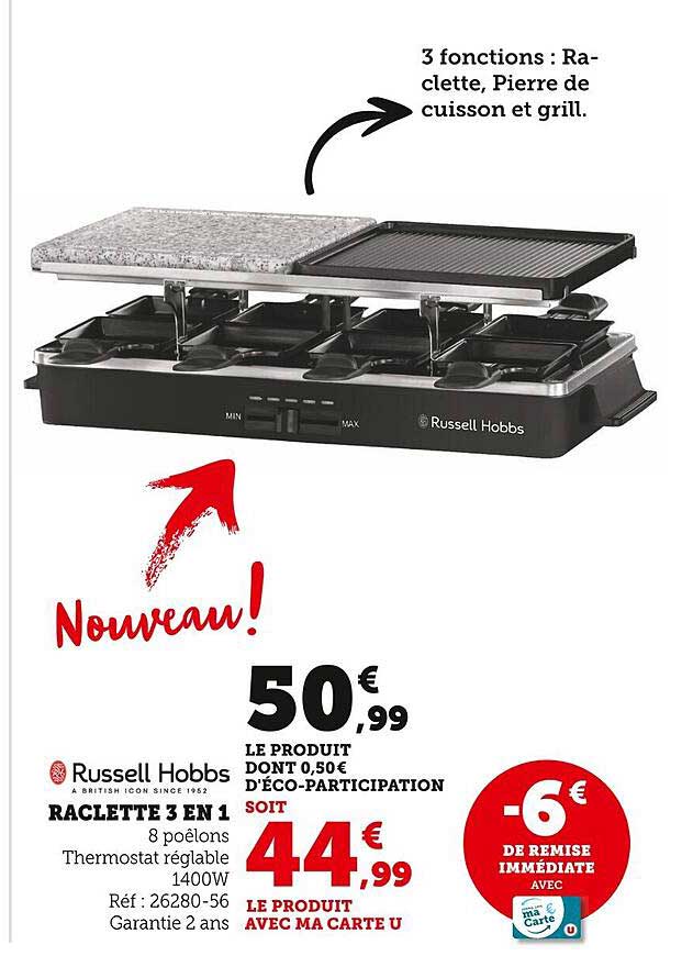 Raclette 3 En 1 Russell Hobbs