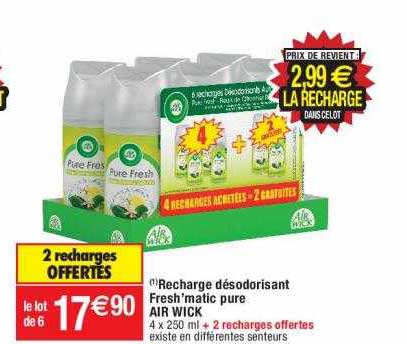 recharge désodorisant fresh'matic pure air wick