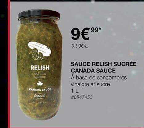 sauce relish sucrée canada sauce
