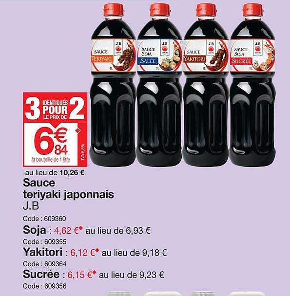 sauce teriyaki japonnais ou soja ou yakitori ou sucrée