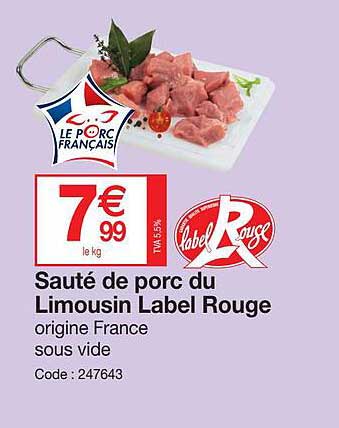sauté de porc du limousin label rouge