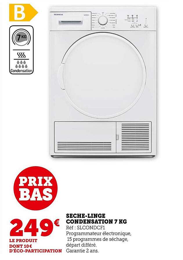 sèche-linge condensation 7 kg