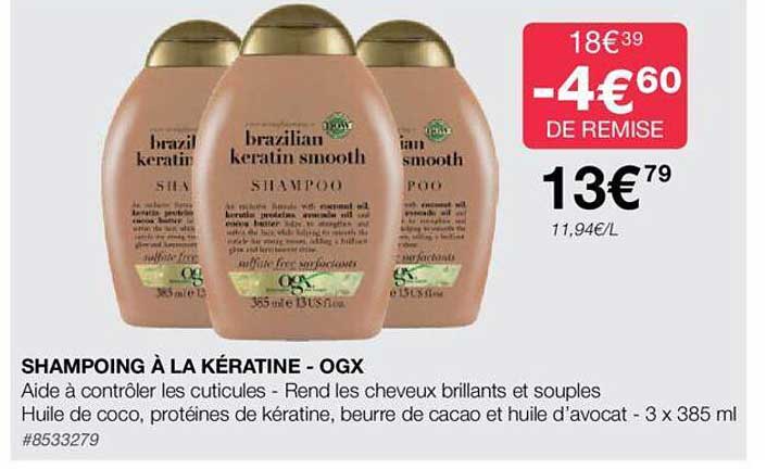 shampoing à la kératina - ogx
