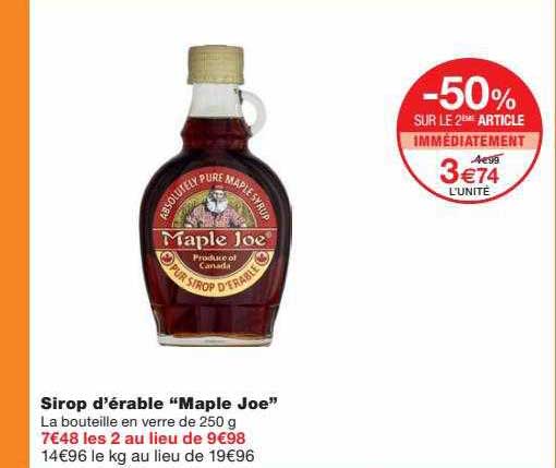 sirop d'érable "maple joe"