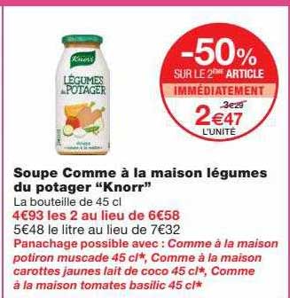 soupe comme à la maison légumes du potager "knorr"