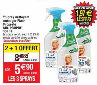 spray nettoyant ménager flash propreté mr. propre