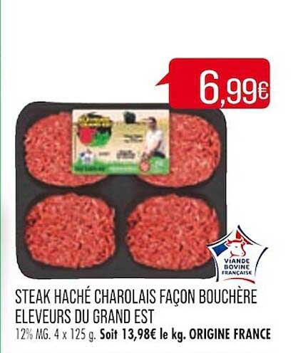 steak haché charolais façon bouchère éleveurs du grand est