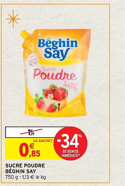 sucre poudre béghin day -34% de remise immédiate