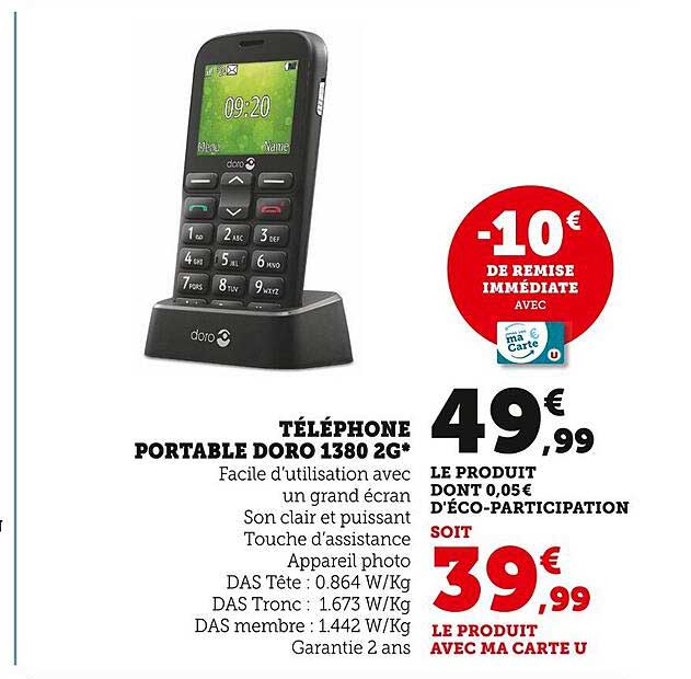 téléphone portable doro 1380 2g