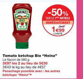 tomato ketchup bio "heinz"