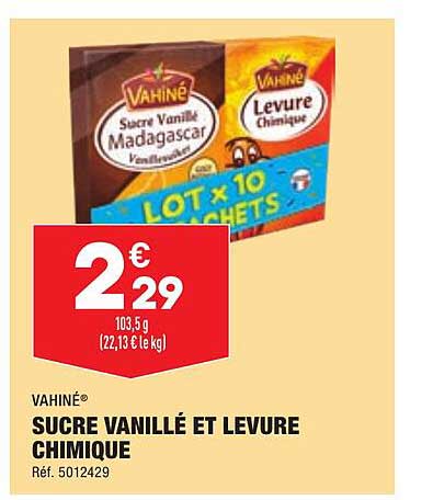 vahiné sucre vanillé et levure chimique