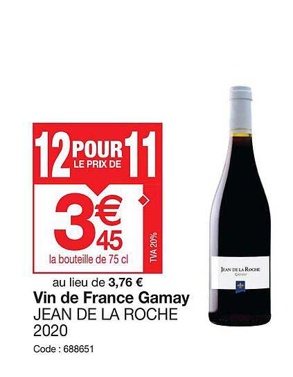 vin de france gamay jean de la roche 2020