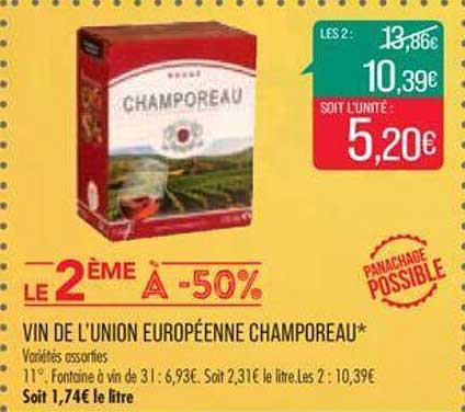vin de l'union européenne champoreau