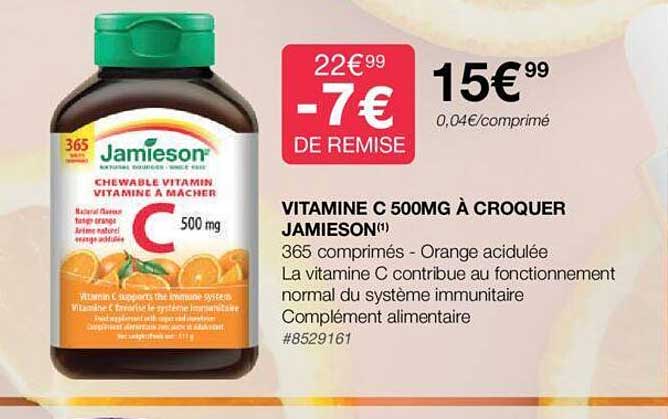 vitamine c 500mg à croquer jamieson